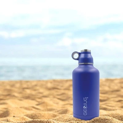 Brentwood GeoJug 64oz Stainless Steel Vacuum Insulated Water Bottle in Blue