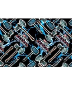 Marvel: Thor: Love and Thunder Stormbreaker and Mjolnir Electric Pattern Stainless Steel Water Bottle