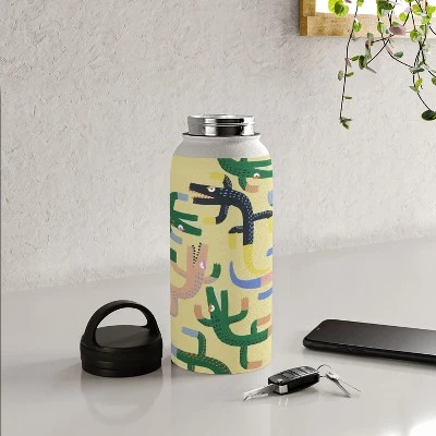MSRYSTUDIO Crocodile Geometry Water Bottle - Society6 - Image 3
