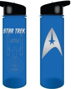 Star Trek U.S.S. Enterprise Shield Symbol Blue Reusable Water Bottle