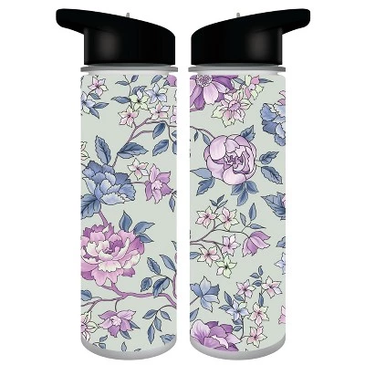 Bioworld Floral Print Pink Flowers 24 Oz. Single Wall BPA-Free Plastic Water Bottle