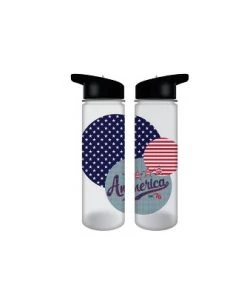 USA American Flag Elements Circular Collage 24oz Water Bottle