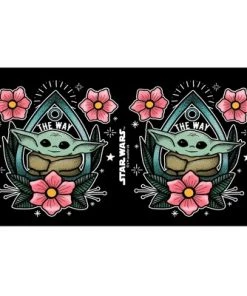 Star Wars The Mandalorian The Child Flower Tattoo Stainless Steel Water Bottle