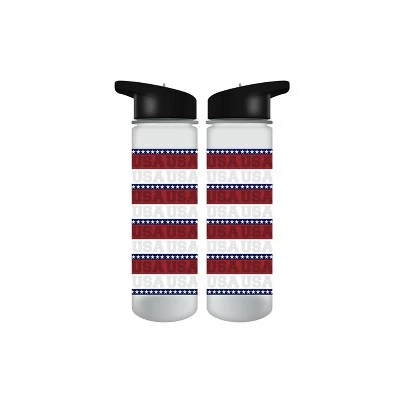 USA Americana Stars And Stripes 24 Oz Plastic Water Bottle