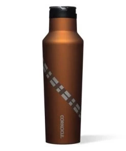 Corkcicle Star Wars 20 Ounce Sport Canteen Triple Insulated Stainless Steel Water Bottle with Straw Cap and Folding Metal Handle, Chewbacca