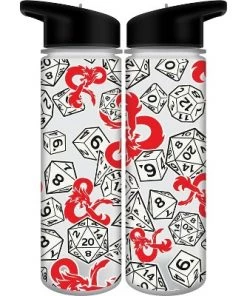 Dungeons & Dragons Game Symbols All Over Print 24 Oz. Plastic Water Bottle