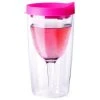 Vino2Go Pink Acrylic Insulated Wine Tumbler with Slide Lid, 10 Ounce