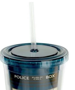 Seven20 Doctor Who TARDIS 20oz Tumbler Travel Cup w/ Lid and Straw