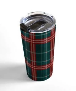Society6 Emanuela Carratoni Tartan Theme Travel Mug 20 oz Stainless Steel Travel Mug - Deny Designs