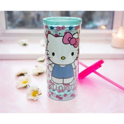 Silver Buffalo Hello Kitty Bows and Hearts Carnival Cup with Lid and Straw | Holds 20 Ounces - Image 5