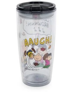 Silver Buffalo Peanuts Charlie Brown Travel Tumbler with Slide Close Lid | Holds 20 Ounces
