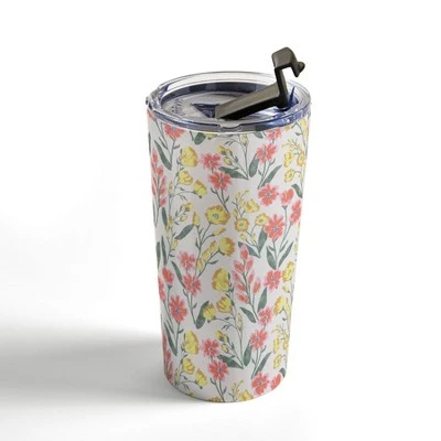 Society6 Schatzi Brown Penelope Floral Summer 20 oz Stainless Steel Travel Mug - Deny Designs - Image 3