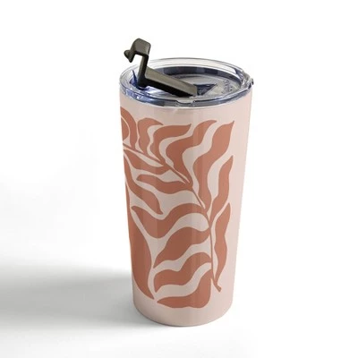 Society6 Beshka Kueser Reach Peachy Pink Clay 20 oz Stainless Steel Travel Mug - Deny Designs - Image 2