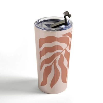 Society6 Beshka Kueser Reach Peachy Pink Clay 20 oz Stainless Steel Travel Mug - Deny Designs - Image 3